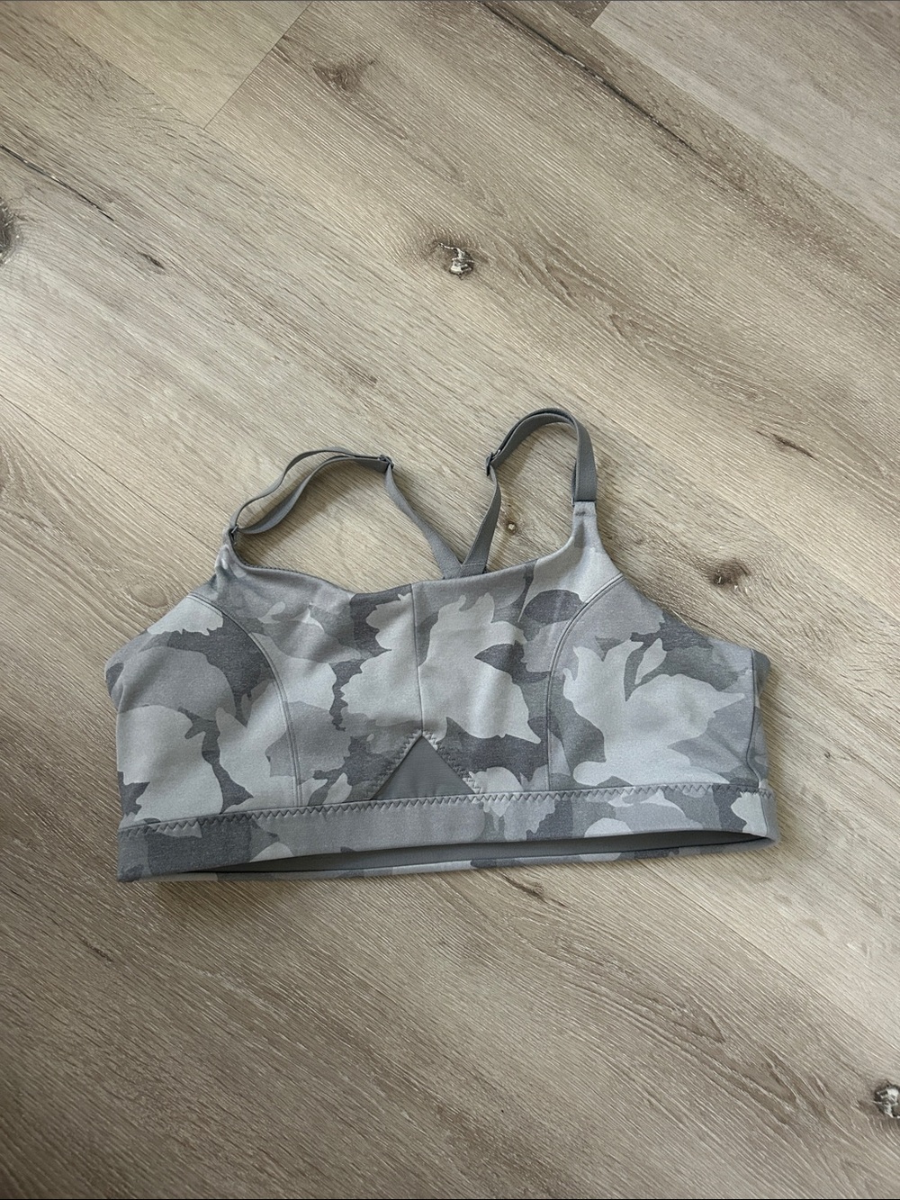 Athleta Gray Camouflage Sports Bra